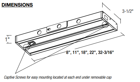 Nora NUD-8808 8" 4.5W LEDUR LED bajo gabinete