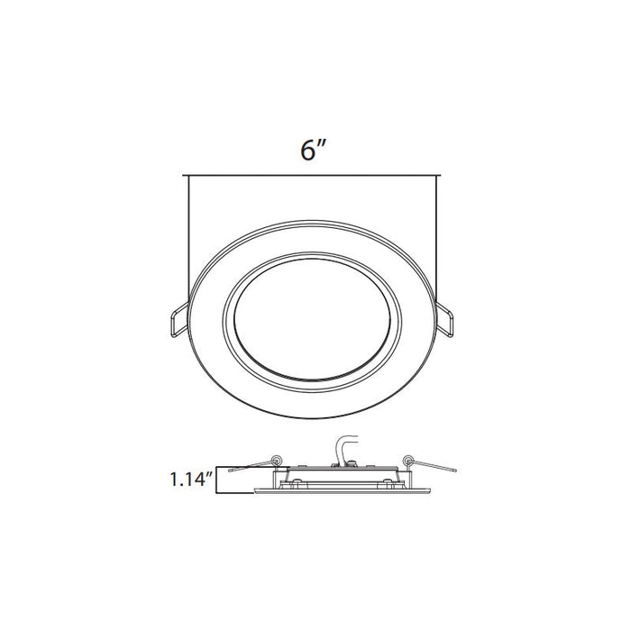 Energetic E2DLF 6" 11W LED Slim Downlight, CCT Selectable, Dimmable, 120V
