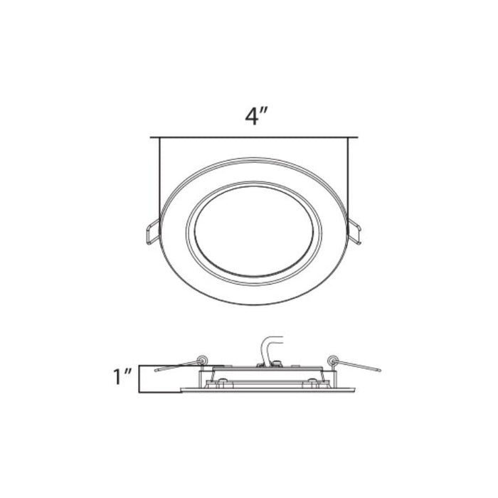 Energetic E2DLF 4" 8W LED Slim Downlight, CCT Selectable, Dimmable, 120V