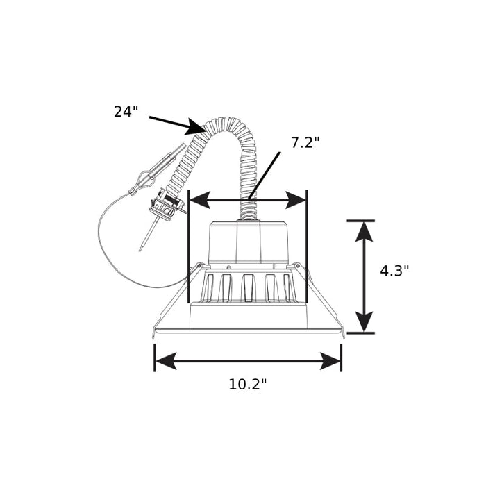 Energetic E4DL 8" LED Commercial Downlight, 3CCT Selectable, 1650 lm, 120-277V
