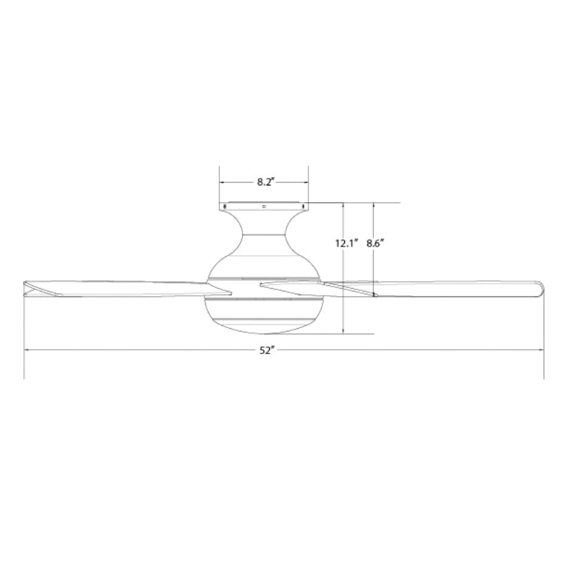 WAC F-035L Odyssey Flush 52" Ceiling Fan with LED Light Kit