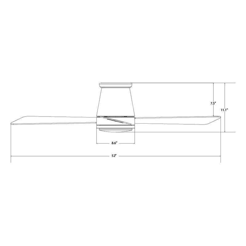 WAC F-037L Hug 52" Flush Mount Ceiling Fan with LED Light Kit