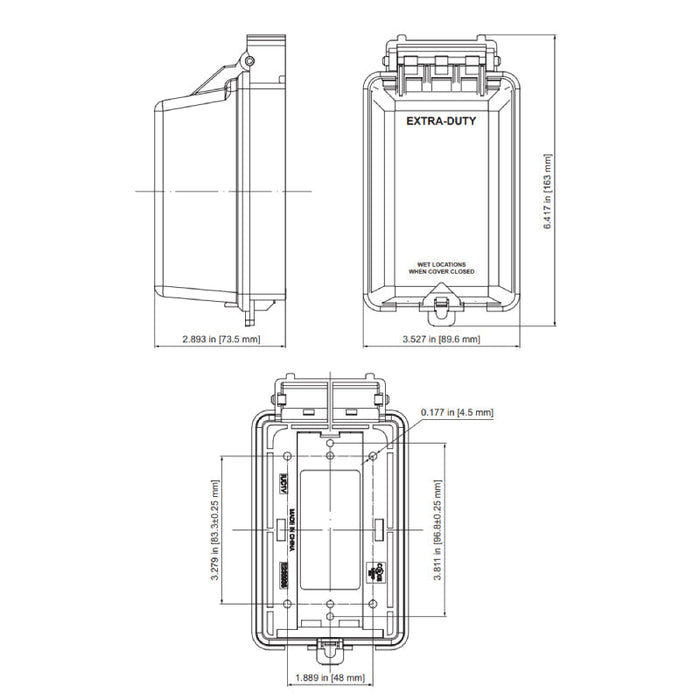 Enerlites IUC1V-D 1 Gang Extra-Duty Weatherproof Outdoor Cover for Decorator/GFCI Receptacle