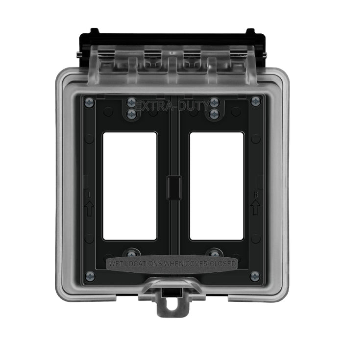 Enerlites IUC2V-D 2 Gang Extra-Duty Weatherproof Outdoor Cover for Decorator/GFCI Receptacle