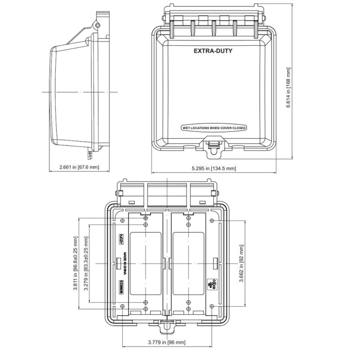 Enerlites IUC2V-D 2 Gang Extra-Duty Weatherproof Outdoor Cover for Decorator/GFCI Receptacle