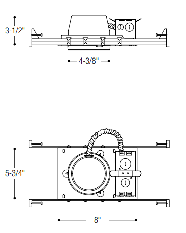 4" Shallow IC Air-Tight LED Dedicated New Construction Housing