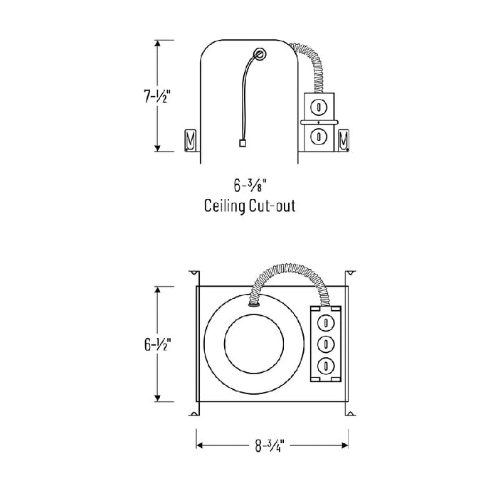 Carcasa hermética para LED Nora NHIC-6LMRAT de 6" para nueva construcción