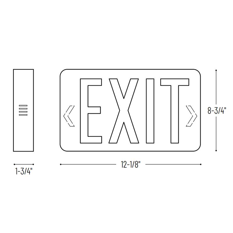Nora NX-603-LED/G Thermoplastic LED Exit Sign, Battery Backup - Single Face, Green Letters