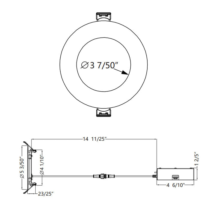 WAC R4ERDR-W9CS Lotos 4" Fire Rated Downlight, CCT Selectable