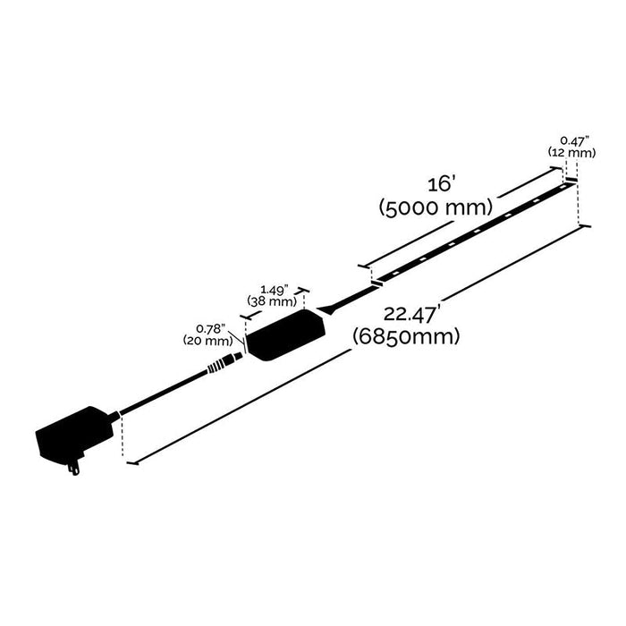 Satco S11265 Starfish 16-Foot Indoor/Outdoor WiFi Smart LED Color-Changing Tape Light, 28W, 2500 Lumens, 120V