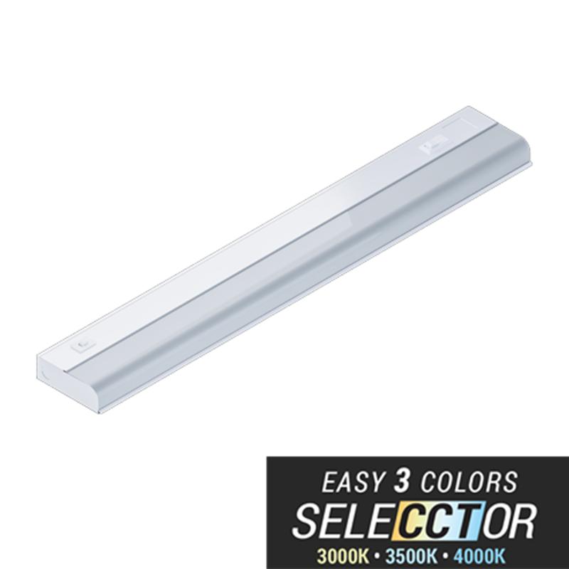 Elite EU-LED-18-CCT 18" LED Under Cabinet Fixture Polycarbonate Lens with UV Radiation Protection with Multi-CCT, 120V