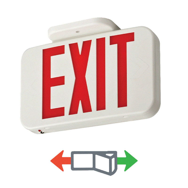 Lithonia Contractor Select EXRG Exit Sign with Ni-MH Battery Back Up - Red/Green Letters Switchable.