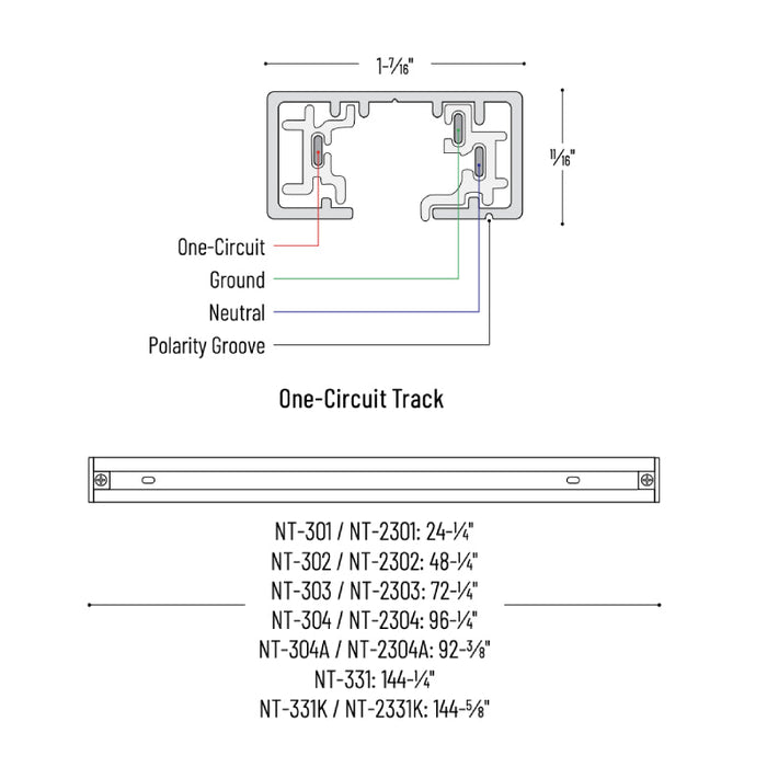 Vía de un circuito Nora NT-303 de 6 pies