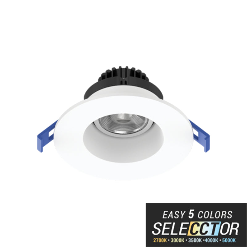 Elite RL372  6W, 3" LED Recessed Gimbal with Reflector, 5 CCT Selectable, 600 Lumens, 120V, White