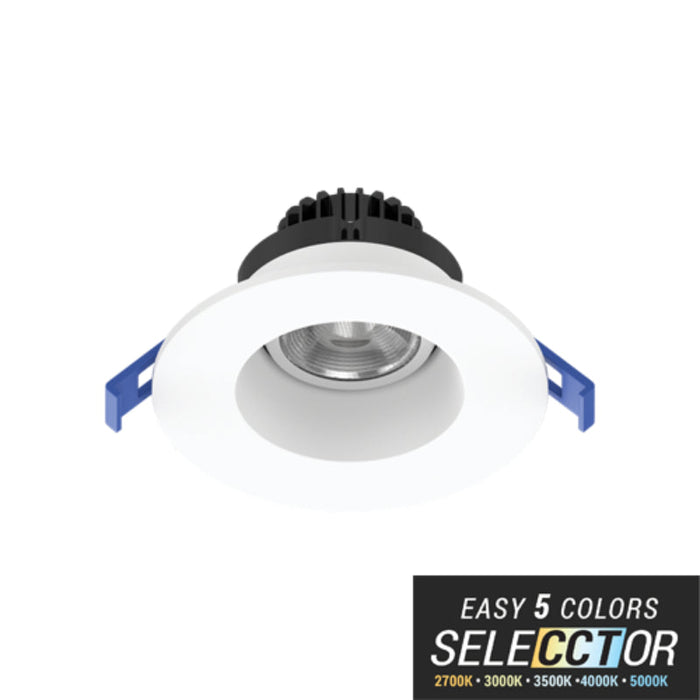Elite RL372  6W, 3" LED Recessed Gimbal with Reflector, 5 CCT Selectable, 600 Lumens, 120V, White