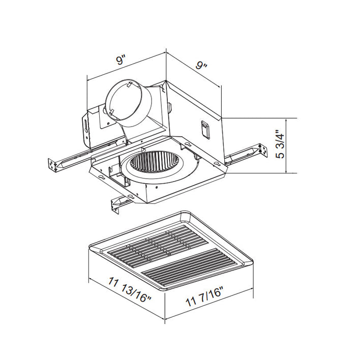 Airzone SNP100 100 CFM Quiet AC Motor Ventilation Fan